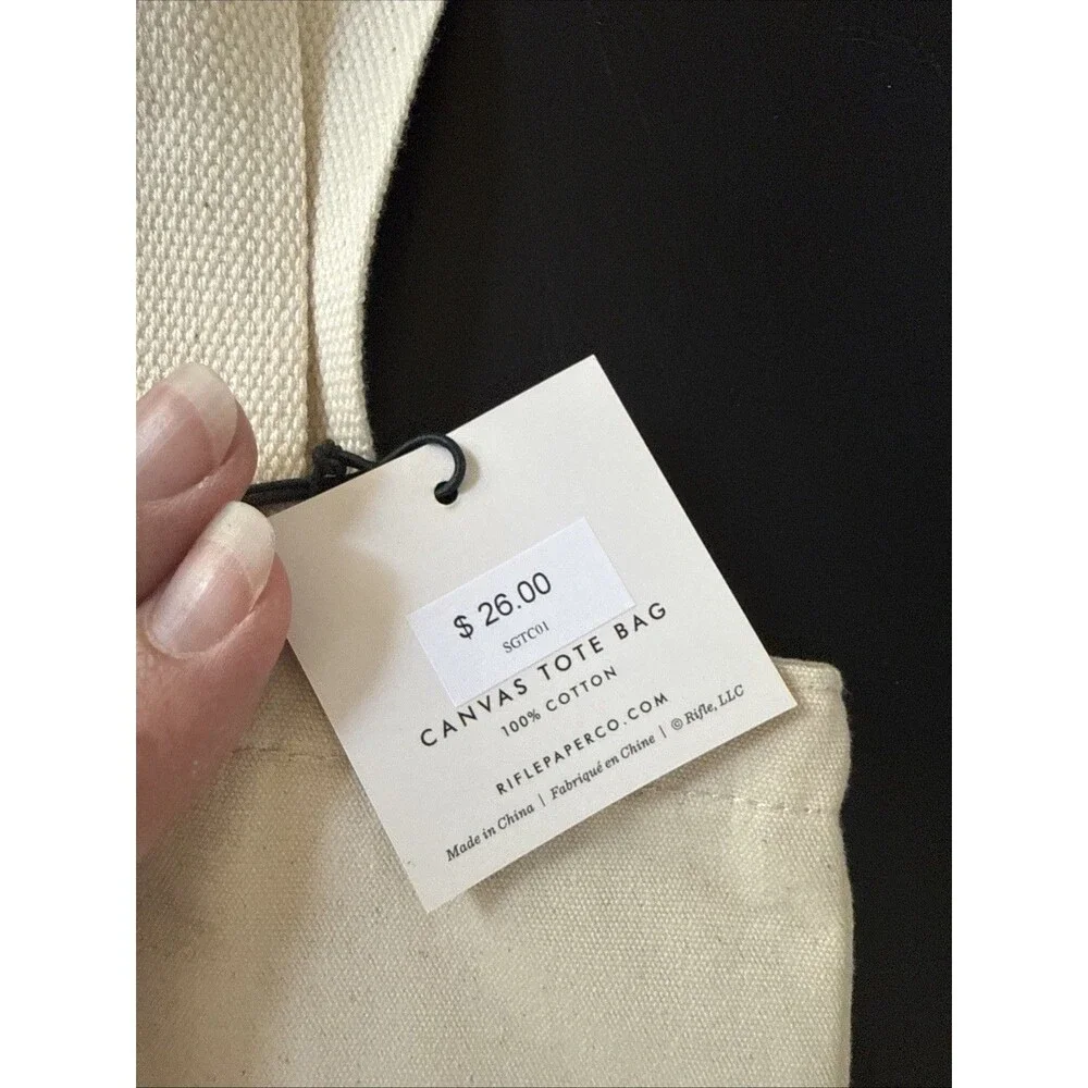 NEW Rifle Paper Co Classic Novel Spines Canvas Tote Bag NWT